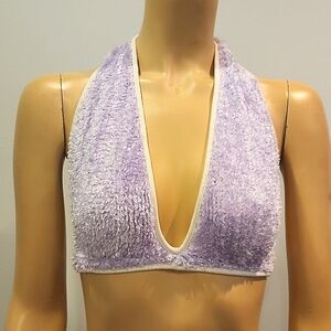 Vintage lavender bikini halter top size Small